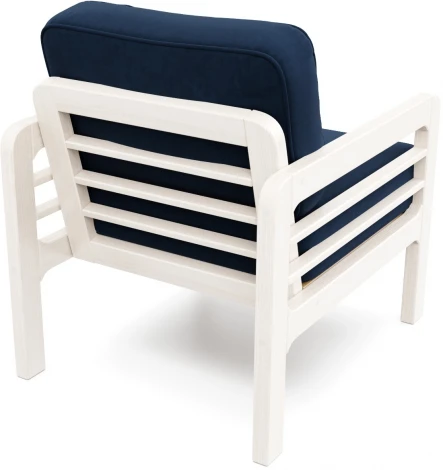 Кресло Arsko Бергер беленый дуб велюр синий