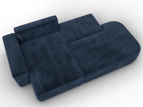 Диван угловой Лига-065 угол левый (ДСП/Пластик/Велюр/Синий) Лига Диванов 129808L