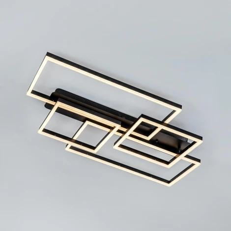 Потолочная люстра светодиодная на штанге с пультом с регулировкой цветовой температуры и яркости LED4U L11046-4 BK