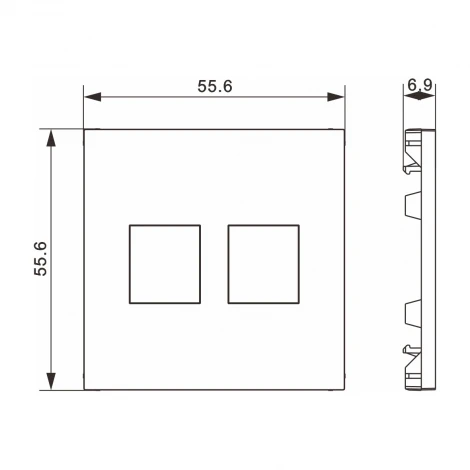 Накладка 2-я для розеток RJ45,TV,SAT, матовый серый Donel A07 DE86940