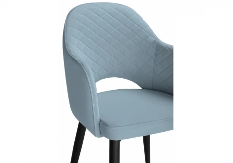 Обеденный стул на металлокаркасе Woodville Vener light blue / black 15092