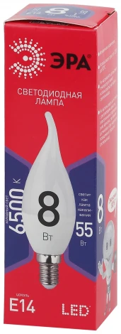 Лампочка светодиодная E14 8W ЭРА LED BXS-8W-865-E14 R