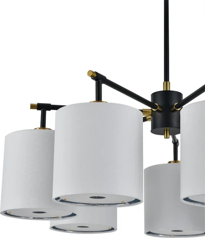 Потолочная люстра на штанге Escada Idea 10186/7PL 7x60Вт E27, металл/ткань, чёрный (220V)