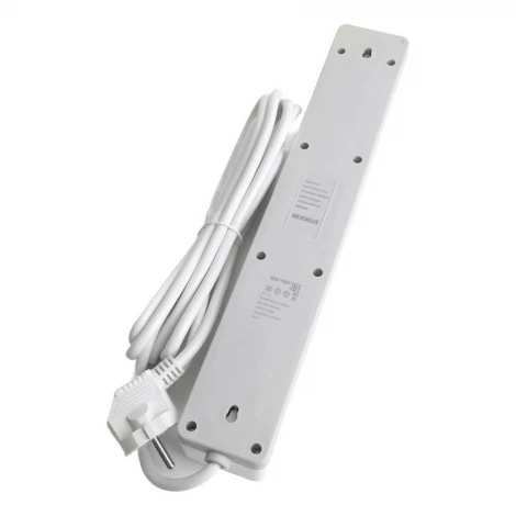 Сетевой фильтр 5-и местный с заземлением 3 метра (белый) Stekker Optima 50093