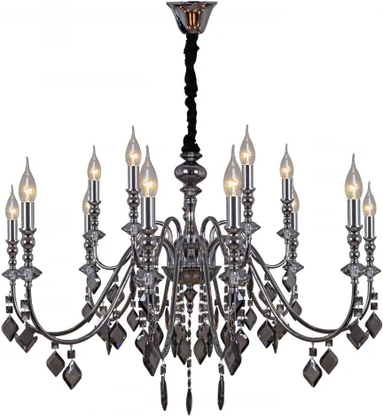 Подвесная люстра ILLUMICO IL2370-15POR-39 CR (220V, хрусталь, на цепи, подсвечник, свеча)