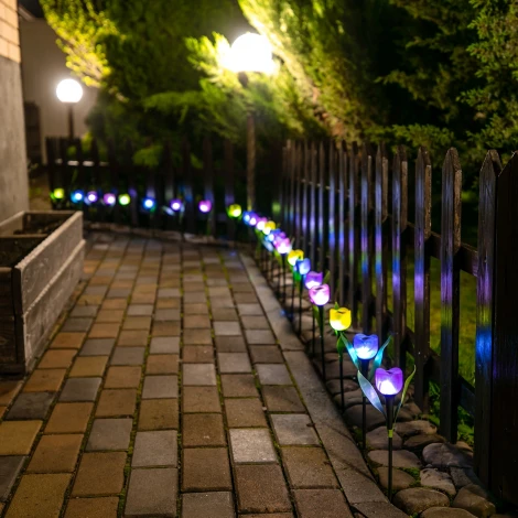 Грунтовый светильник на солнечной батарее Uniel USL-C-453/PT305 PURPLE TULIP (LED, цветы)