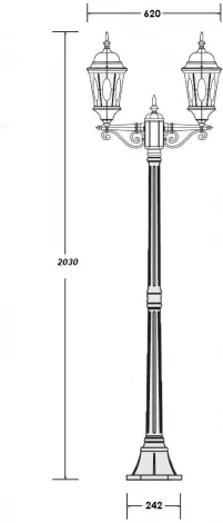 Наземный фонарь Oasis Light ASTORIA 2M 91408MA Gb овал (220V, IP44)