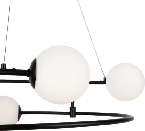 Подвесная люстра Maytoni Balance MOD317PL-04B (220V, на тросе, шарики, кольцо)