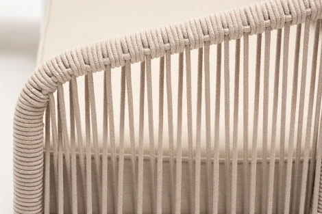 "Канны" модульная угловая лаунж-зона из роупа (веревки) со столом "Диего" (молочный), цвет бежевый 4SIS арт.УТ-00008432