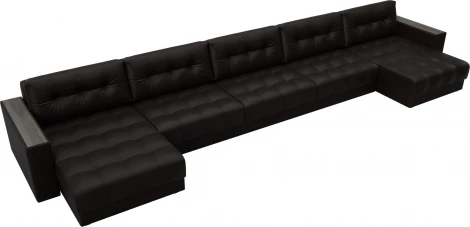 Диван П-образный с декором Лига-049 НПБ Мегалонг Лига Диванов (Экокожа) арт.128535