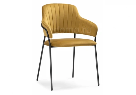 Стул Woodville на металлокаркасе Инклес желтый / черный глянец 483856