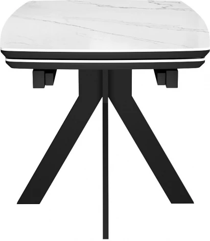 Стол DikLine DKU120 Керамика Белый мрамор/подстолье черное/опоры черные (2 уп.) арт.00-00074484