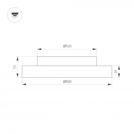 Потолочный светильник светодиодный SP-ESTELY-R800-60W Warm3000 (BK, 80 deg, 230V, TRIAC) (Arlight, IP20 Металл) 055590