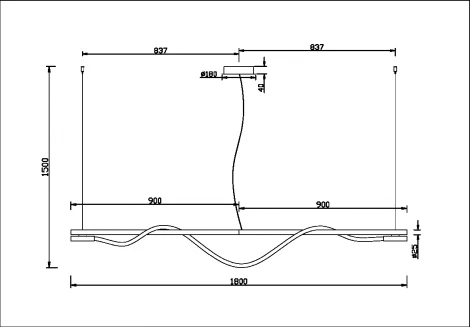 Подвесной светильник с гибким неоном Tau MOD166PL-L20G3K Maytoni (LED, 220V, на тросе)