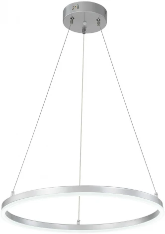 Подвесной светильник Escada Void 10254/1LED 43W Silver APP (регулировка яркости, 220V, пульт управления, управление смартфоном, на тросе, кольцо)