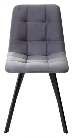 Стул CHILLI-Q SQUARE серый #27, велюр / черный каркас, 4 шт./1 к