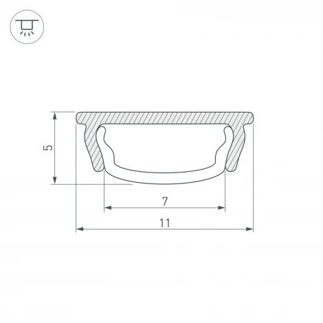 Профиль ARH-BENT-W11-2000 ANOD BLACK (Arlight, Алюминий) 039583