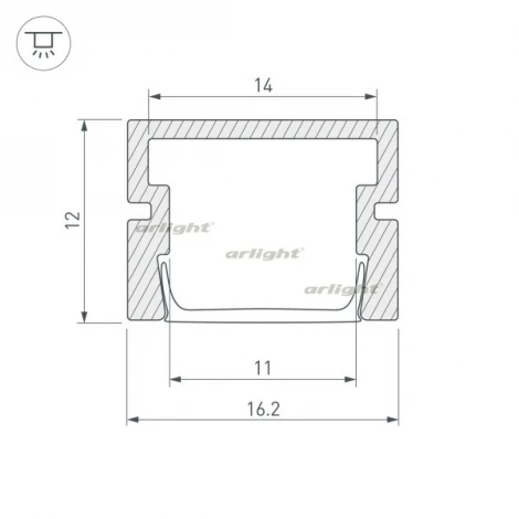 Профиль PDS-SM-2000 ANOD (Алюминий) 028363 Arlight