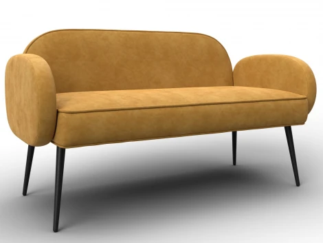Диван прямой Лига-086 (Фанера/Металл/Велюр/Желтый) Лига Диванов 131094
