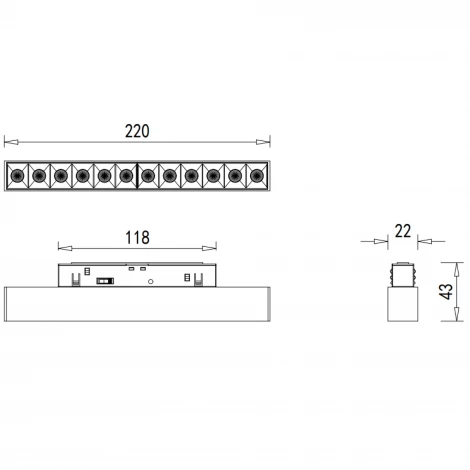 Трековый светильник низковольтный светодиодный Donolux Eye DL20291NW12BDIM 12Вт 48V 840Лм 4000К, диммируемый черный