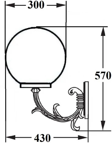 Настенный фонарь уличный IP44 Oasis Light Globo Prism gold 88201PG 16L Gb в форме шара (220V, фонарь, шар)