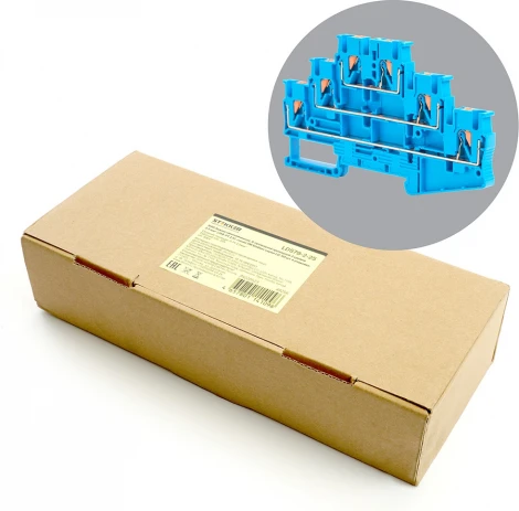 Зажим пружинный 6-и проводной проходной Stekker 49256