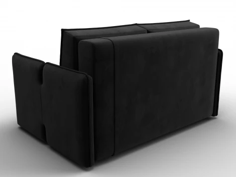 Диван прямой Лига-117 (ЛДСП,Брус,Фанера,Велюр/Черный) Лига Диванов 137014