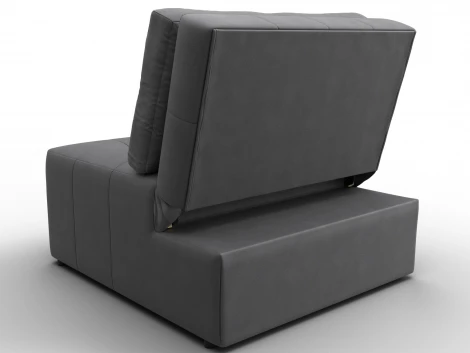 Кресло-кровать Лига-107 (80) (ЛДСП,Брус,Фанера,Замша/Серый) Лига Диванов 134948