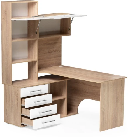 Компьютерный стол Woodville КСТ-14Л левый дуб сонома / белый 285121