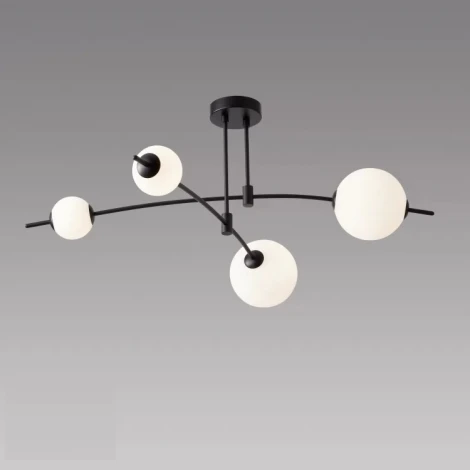 Потолочная люстра ярусная на штанге iLedex Epical 6827-4 BK+WH (220V, шарики)