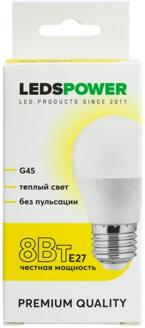Лампочка светодиодная E27 8Вт 3000K LEDS POWER 006772