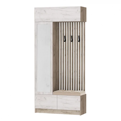 Мини-Прихожая ТЭКС Руэлла, Дуб крафт серый, Дуб крафт белый