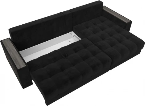 Диван угловой с декором и полкой Лига-050 НПБ Лига Диванов (Велюр) арт.128596