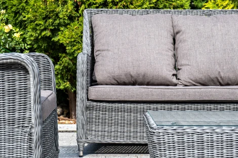 Диван трехместный из искусственного ротанга, цвет графит 4SIS Гляссе YH-C3579W-2 graphite