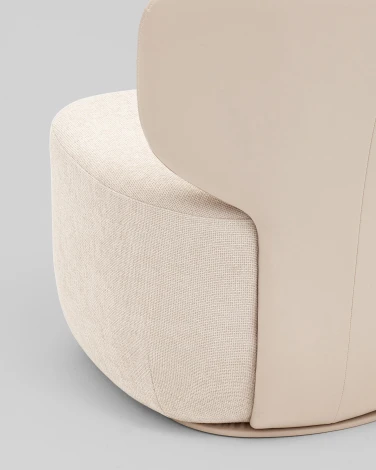 Кресло Спейс спинка экокожа, сиденье шенилл бежевый Stool Group УТ000042298