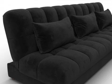 Диван угловой Лига-116 НПБ угол правый (ДСП,ЛДСП,Велюр/Черный) Лига Диванов 136956