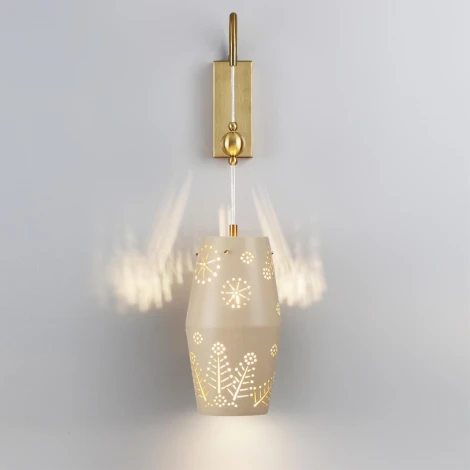 Бра с выключателем Odeon Light Karelia 5444/1W бежевый/античная бронза/металл/керамика E27 1*40W