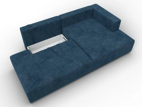 Диван угловой Лига-103 НПБ угол правый (ДСП,Брус,Фанера,Велюр/Синий) Лига Диванов 134826