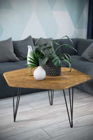 Стол журнальный Олдем дуб американский/чёрный Mebelik арт.005009