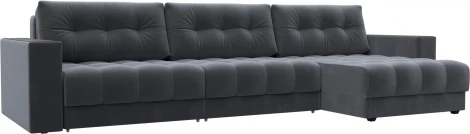 Диван угловой с декором Лига-049 НПБ Лонг Лига Диванов (Велюр) арт.128297