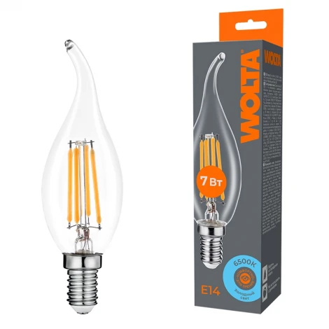 Светодиодная лампа FILAMENT 7Вт 6500K Е14 Wolta WF-CT35-7W6KE14