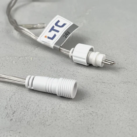 Гирлянда Нить 10м золотой с мерцанием белого диода 24В, 100 LED, провод прозрачный ПВХ, IP54 Laitcom PST100BLW-10-1GL