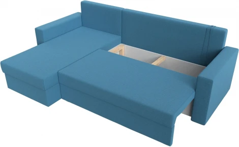 Диван угловой Траумберг Лайт левый угол (Голубой/Рогожка) Лига Диванов арт.121140L