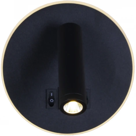Настенный светильник светодиодный Reluce 86203-9.2-001KT LED12W+USB BK (220V, выключатель)