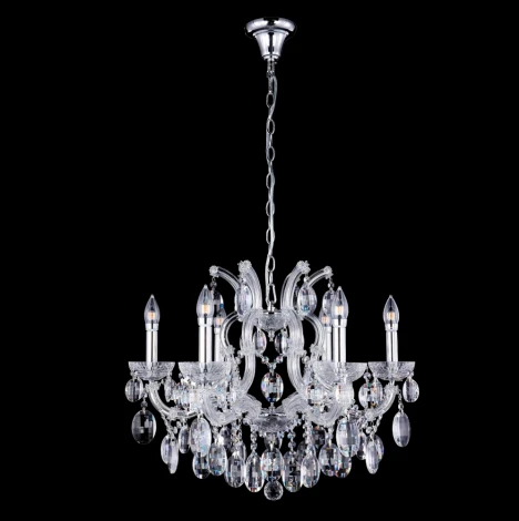 Подвесная люстра Crystal Lux Hollywood SP6 CHROME (220V, на цепи, подсвечник, свеча)
