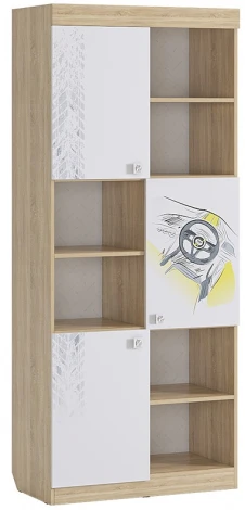 Форсаж Стеллаж, цвет дуб сонома/белый Mebelson (арт.MKF-03.1623)