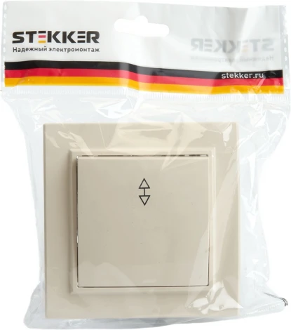 Переключатель одноклавишный (слоновая кость) Stekker Эрна 39618