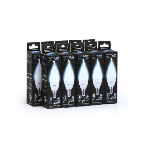 Лампочка светодиодная E14 9,5 Вт 950 lm 4100K нейтральное белое свечение Gauss 104101210