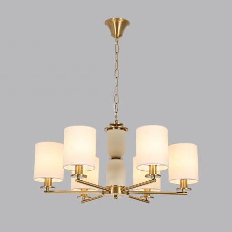 Подвесная люстра Lumion Eclate 8412/6 латунь/белый, металл/текстиль Е14 6*40W 220V