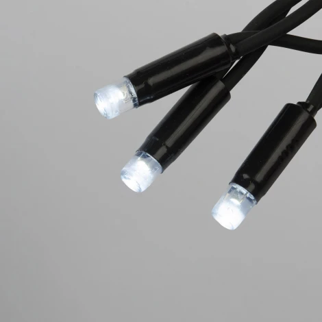 Гирлянда светодиодная 10м без вилки с эффектом мерцания, соединяемая, 100 светодиодов 6000K IP67 провод черный Uniel ULD-F90PRO S10M-100/TBK WH